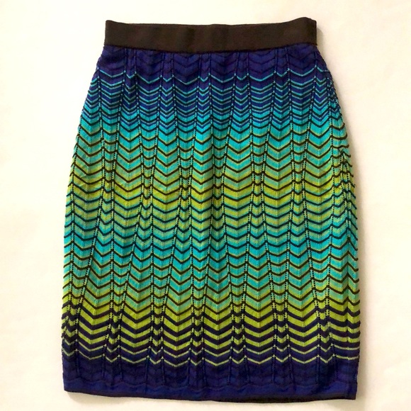 Missoni Dresses & Skirts - Missoni 42 (M USA) Skirt Multi Colour Knit Lined Brown Purple Blue Yellow Great